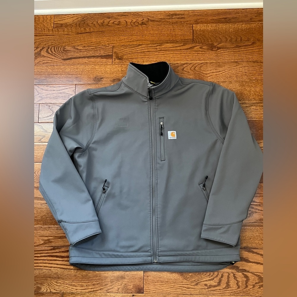 RAIN DEFENDER® RELAXED FIT GRAY HEAVYWEIGHT SOFTSHELL JACKET Sz XL